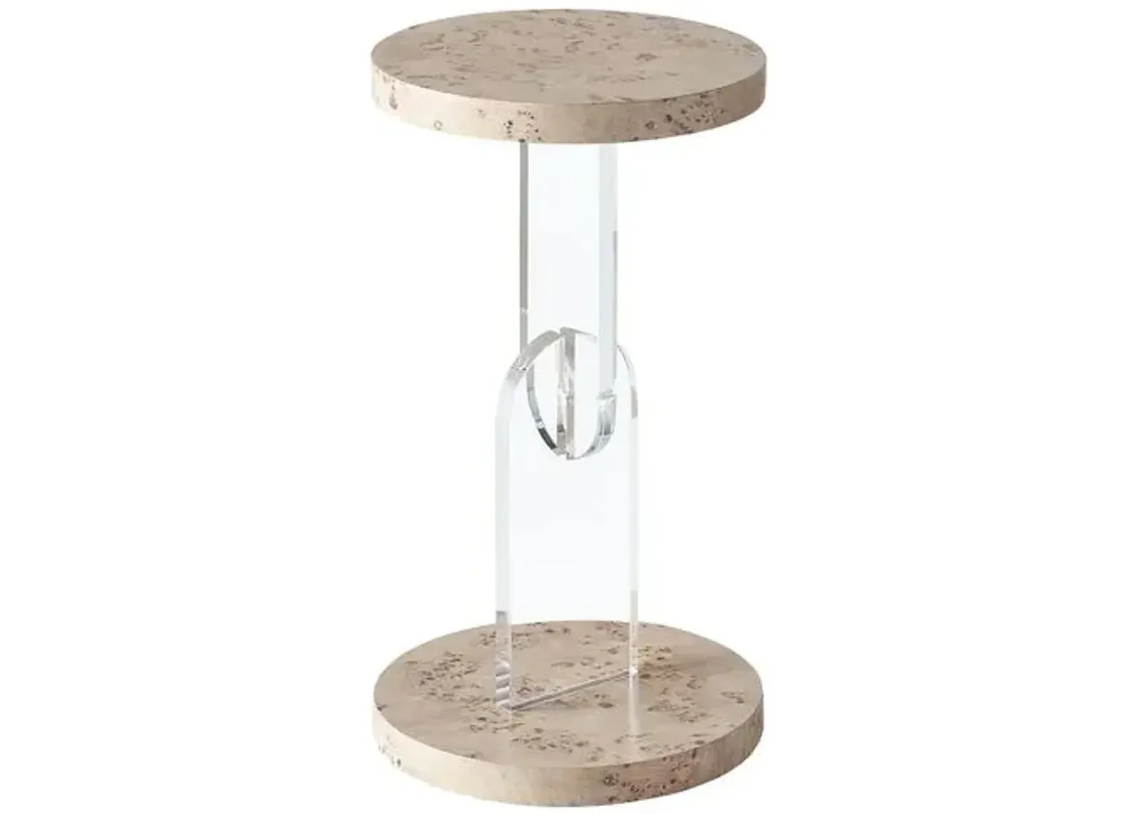 Tranquility Side Table - Mappa Burl/Acrylic - Miranda Kerr Home - Ivory