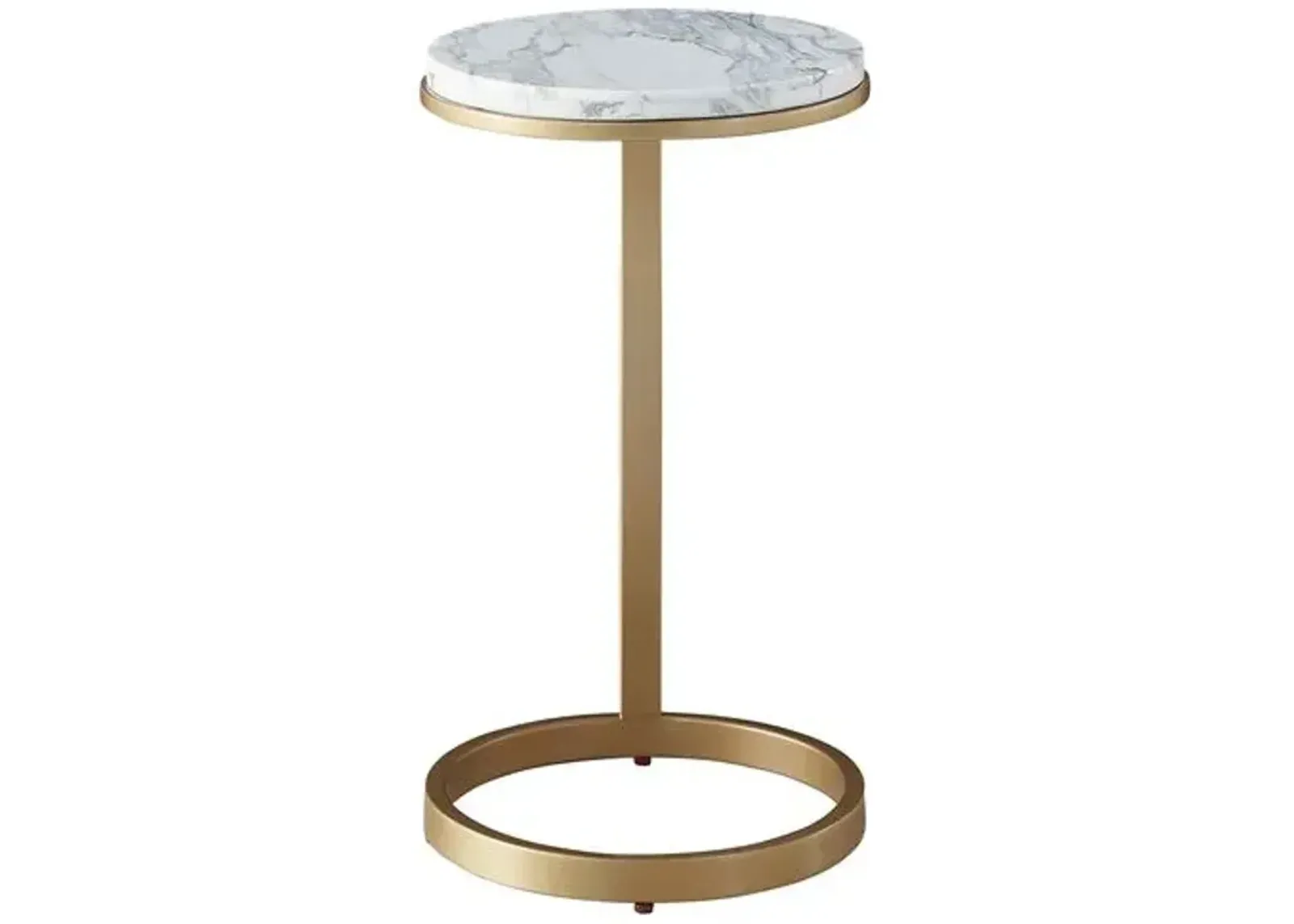 Tranquility White Carrara Side Table - Soft Gold - Miranda Kerr Home