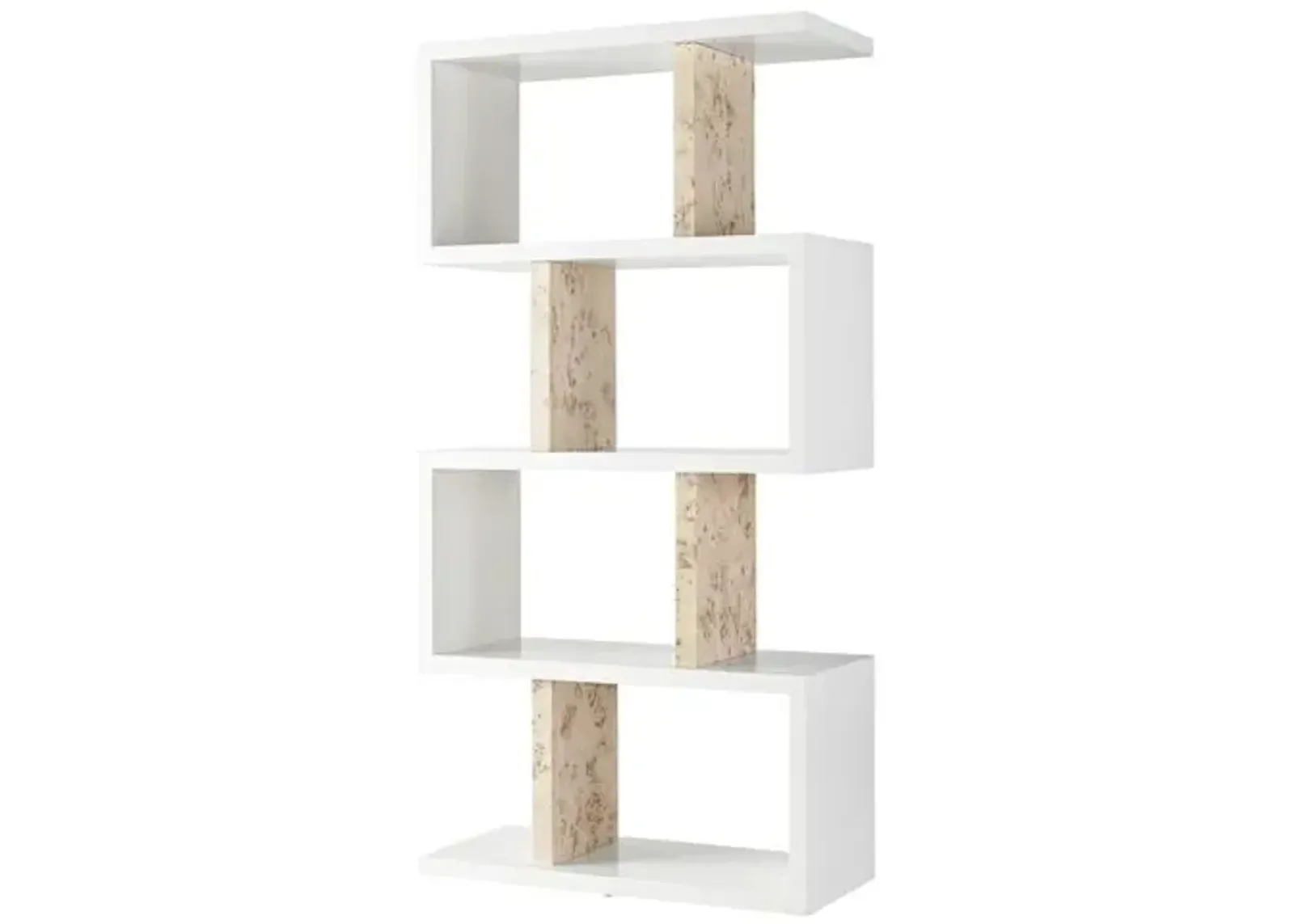 Tranquility Poise Etagere - Glacier/Mappa Burl - Miranda Kerr Home - White