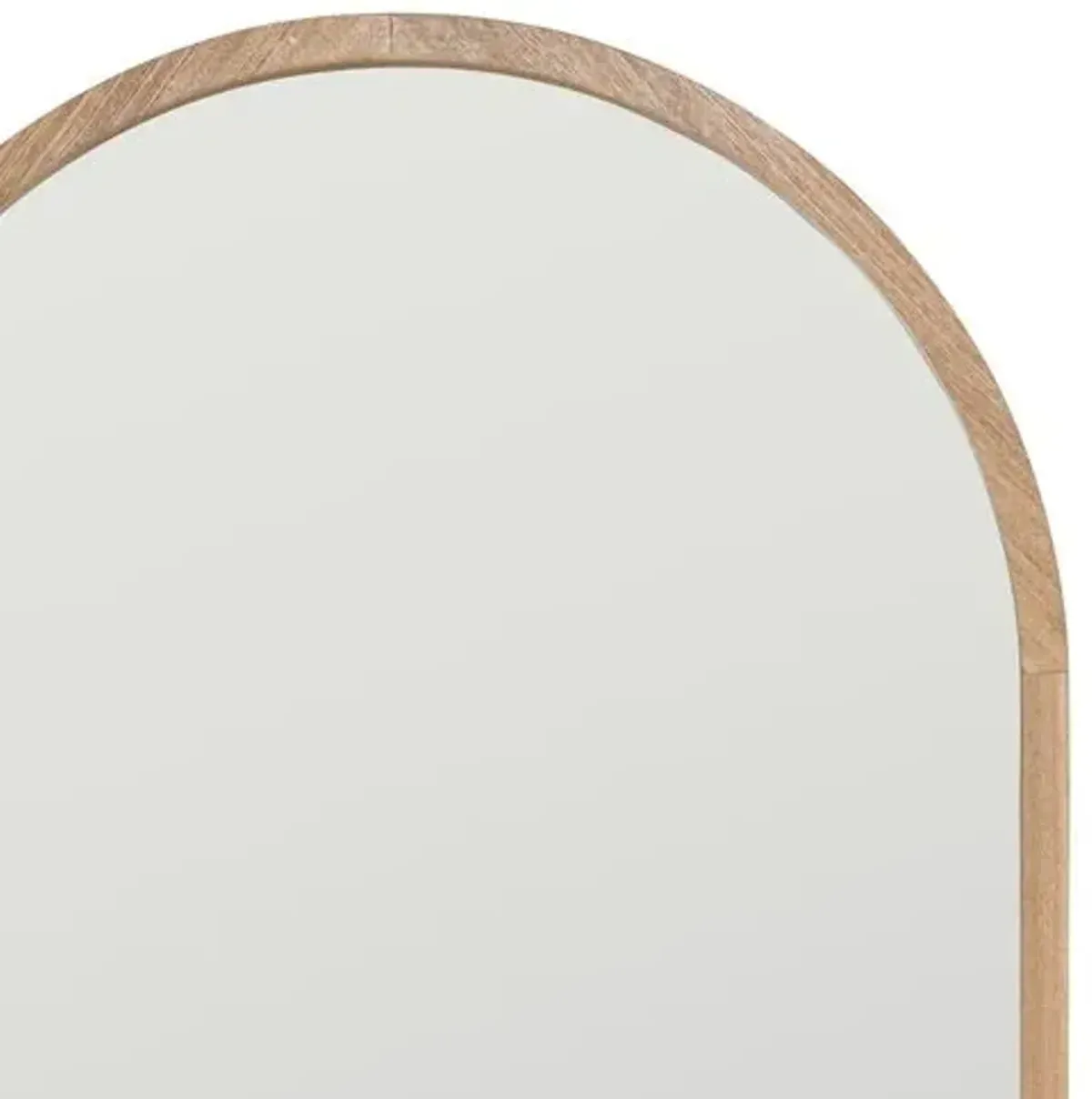 Dalia Arched Wood Floor Mirror - Natural - Brown