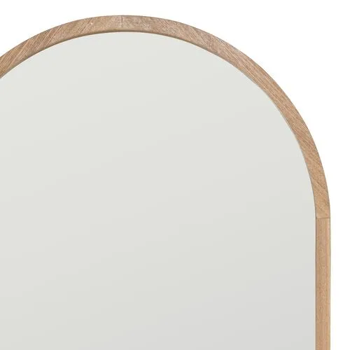 Dalia Arched Wood Floor Mirror - Natural - Brown