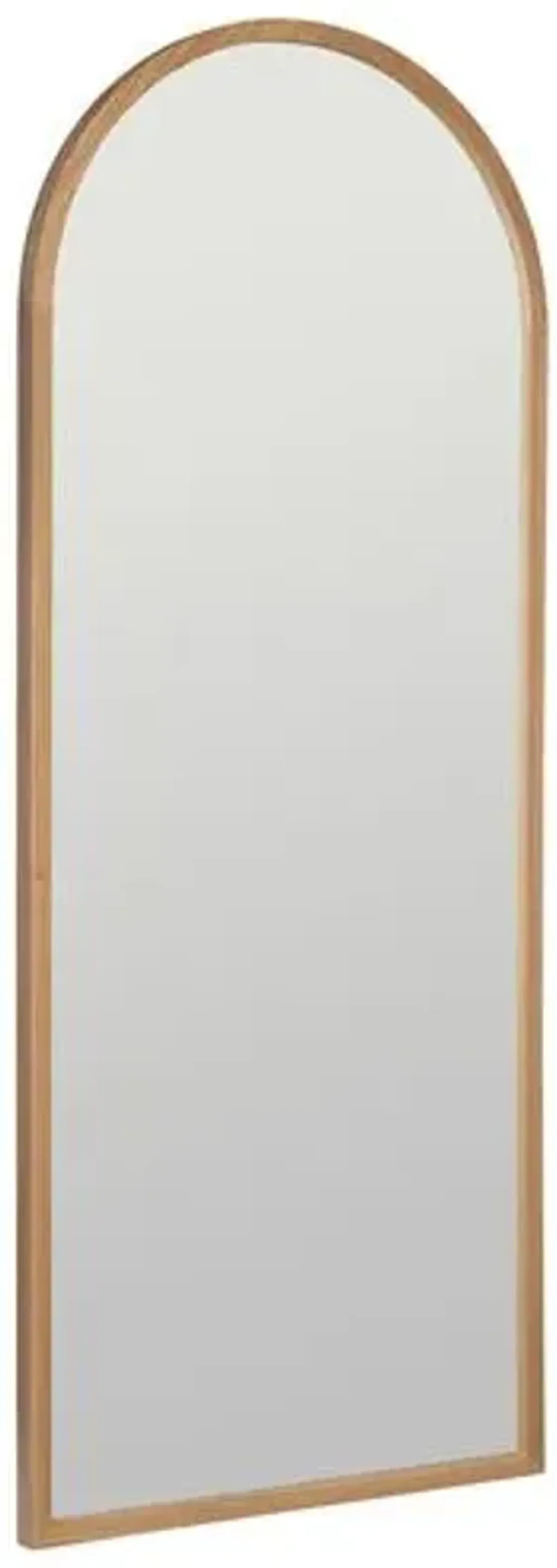 Dalia Arched Wood Floor Mirror - Natural - Brown