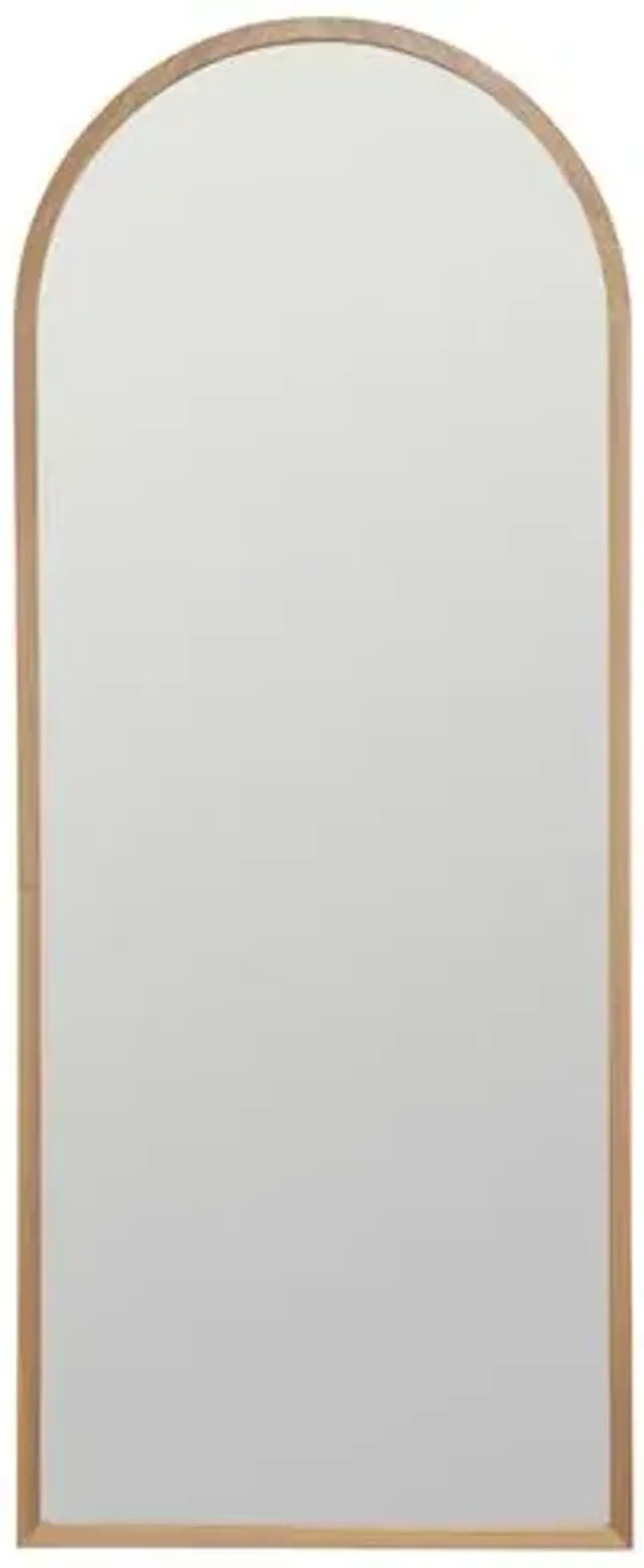 Dalia Arched Wood Floor Mirror - Natural - Brown