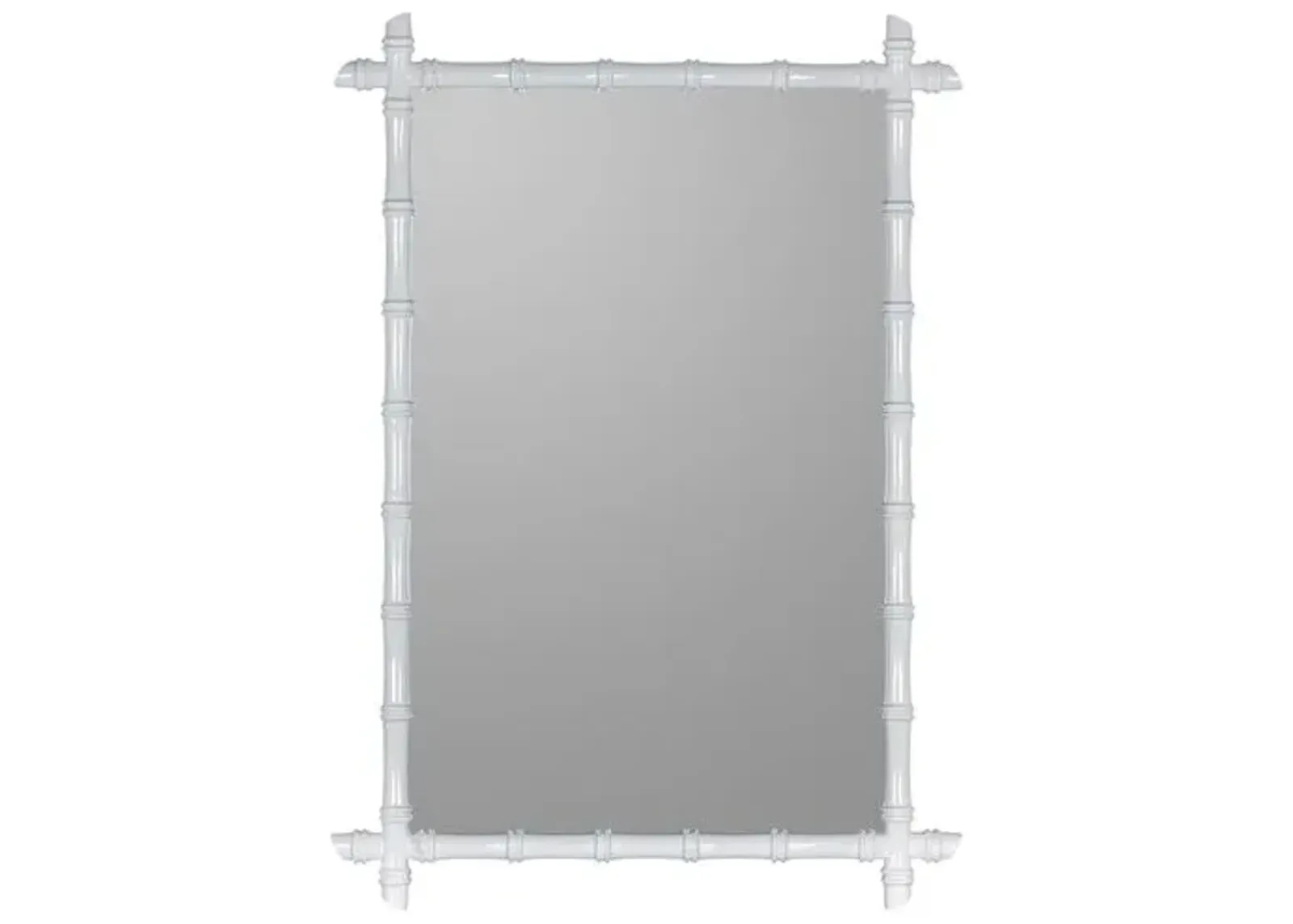 Raelyn Bamboo Wall Mirror - Glossy White