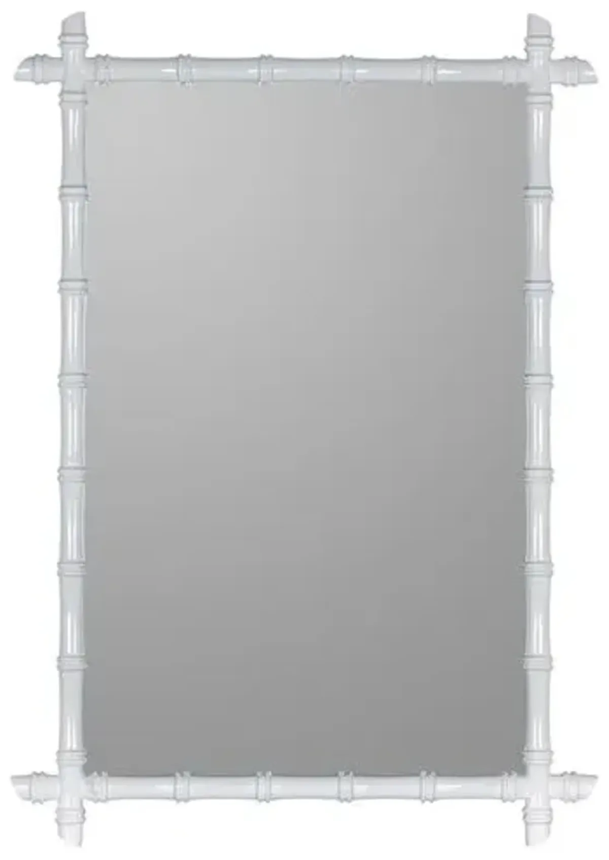 Raelyn Bamboo Wall Mirror - Glossy White