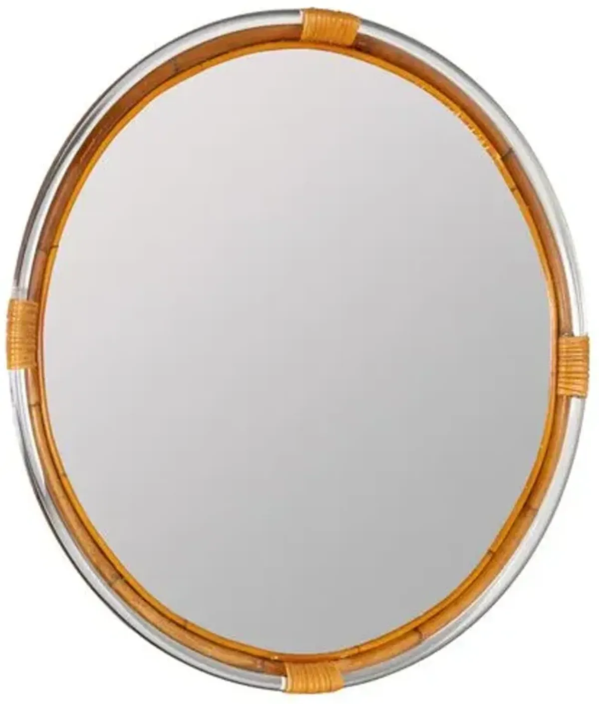 Ella Round Bamboo Wall Mirror - Natural/Clear Acrylic