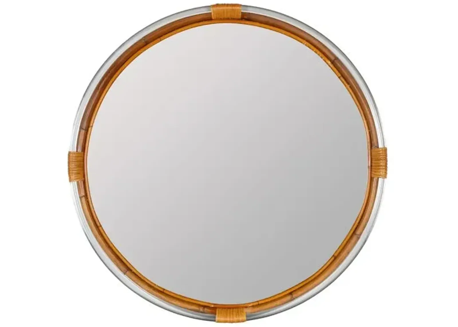 Ella Round Bamboo Wall Mirror - Natural/Clear Acrylic