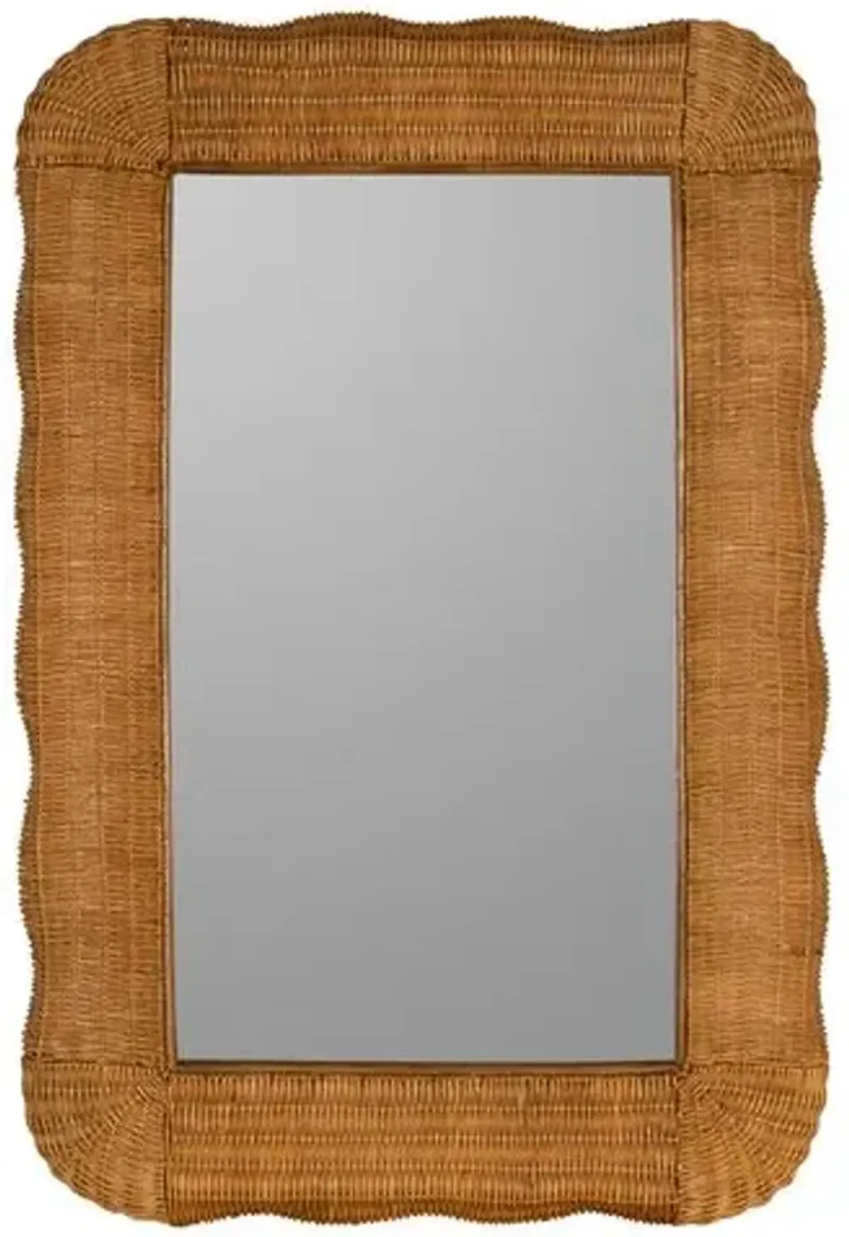 Annie Scallop Rattan Wall Mirror - Natural