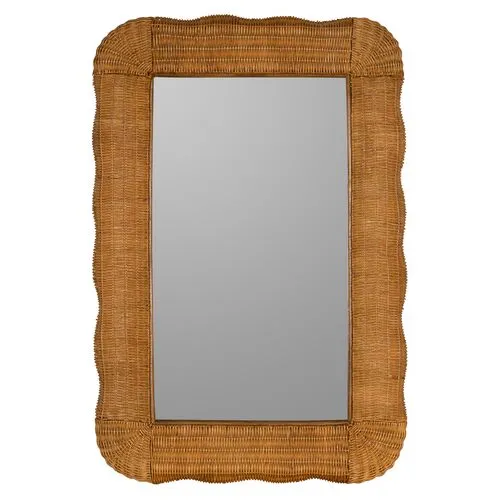 Annie Scallop Rattan Wall Mirror - Natural