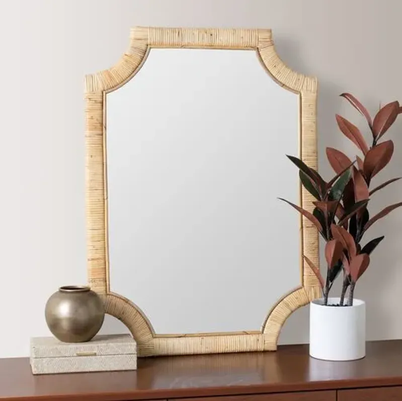 Leah Rattan Wall Mirror - Natural