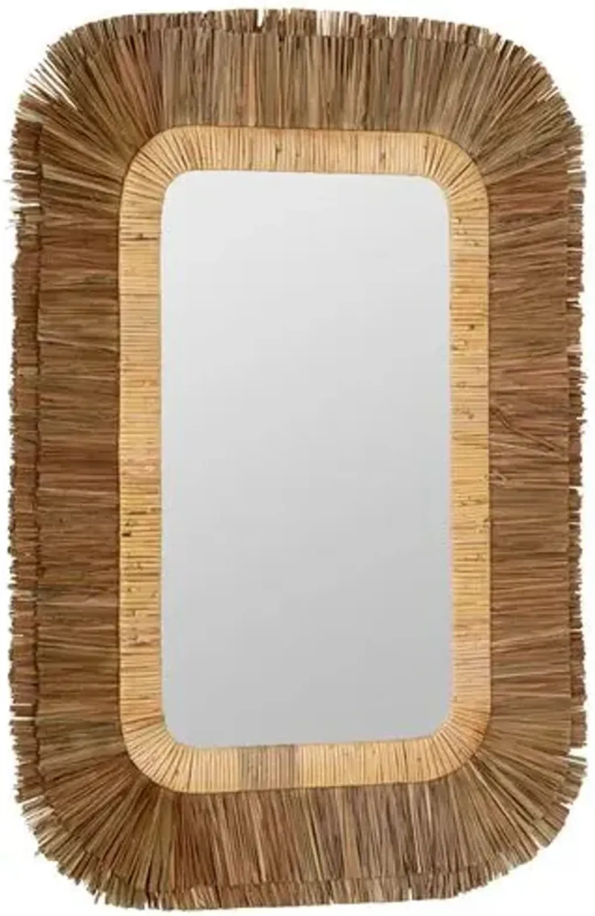 Eliza Rattan and Sea Grass Wall Mirror - Natural