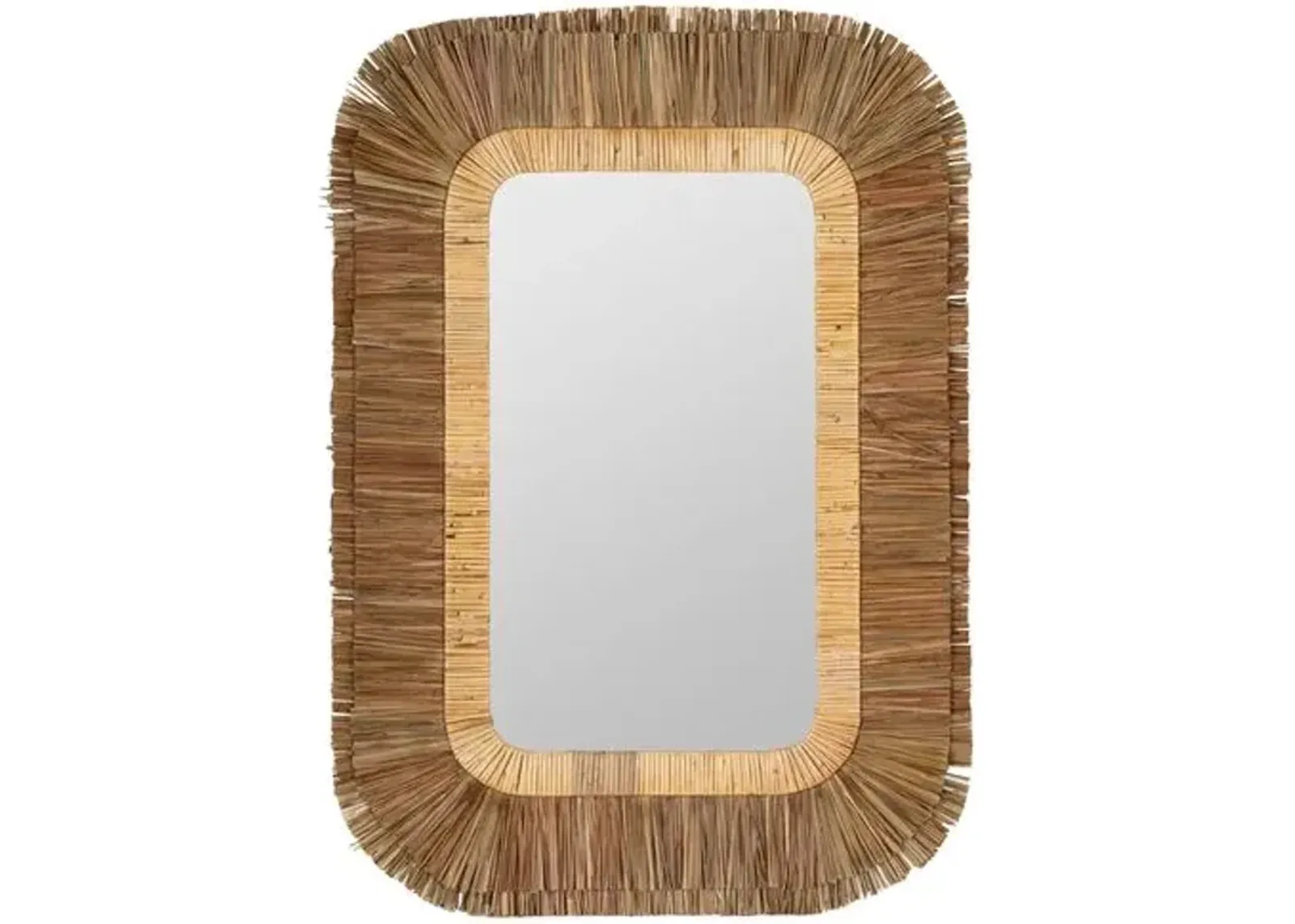 Eliza Rattan and Sea Grass Wall Mirror - Natural