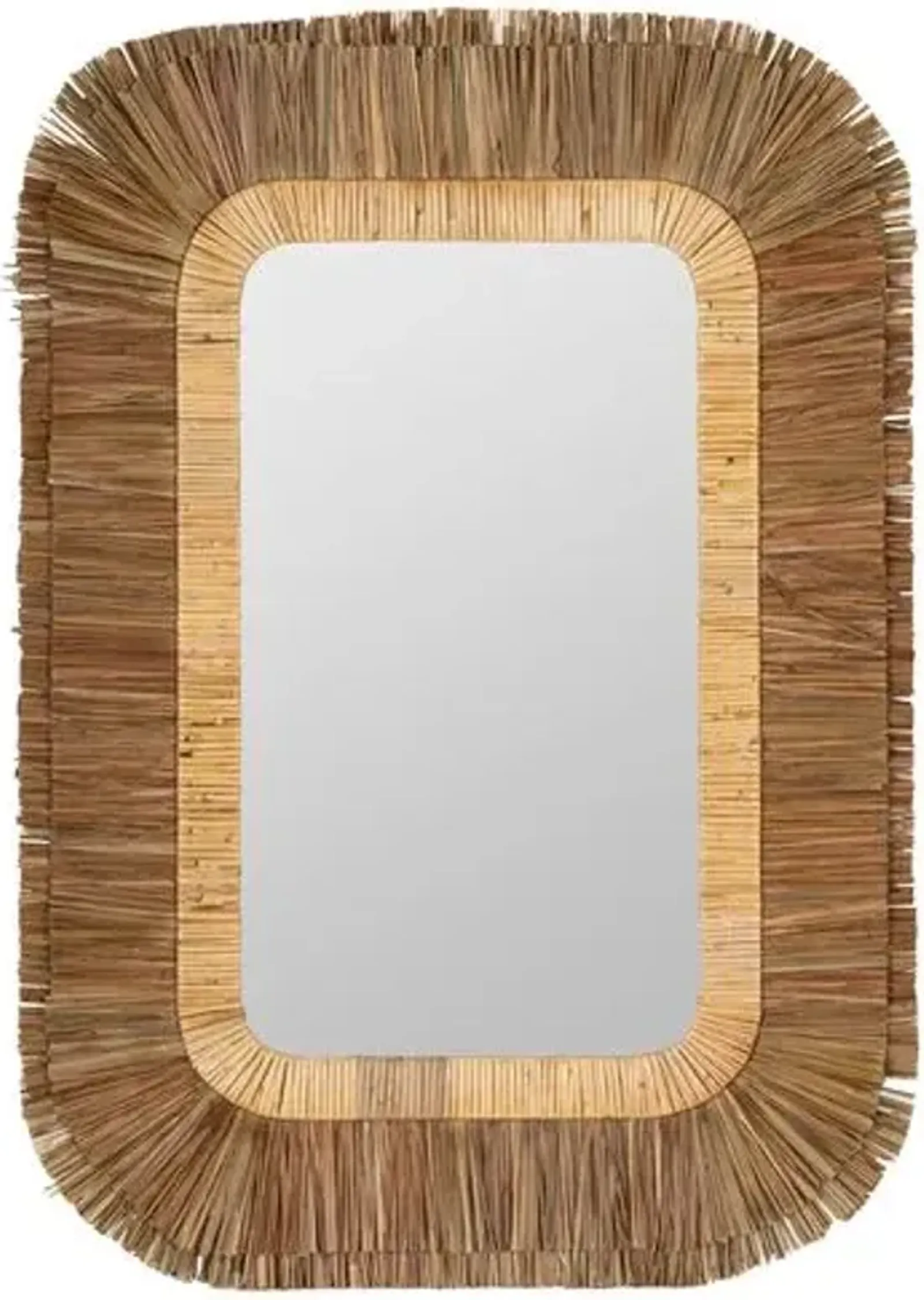 Eliza Rattan and Sea Grass Wall Mirror - Natural