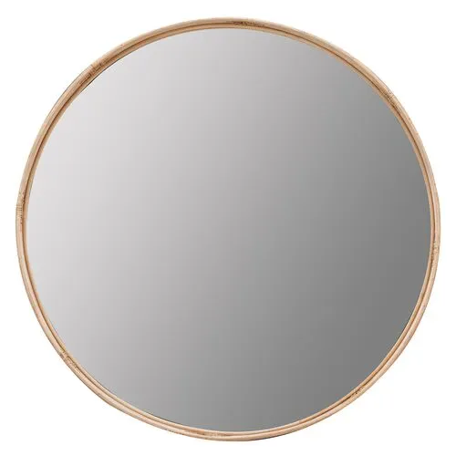 Everett Round Rattan Wall Mirror - Natural