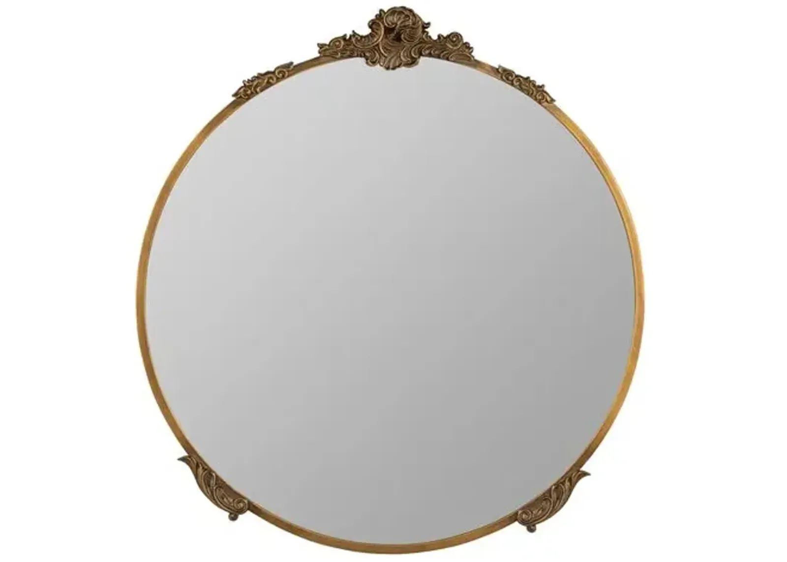 Arabella Round Ornate Wall Mirror - Antique Gold