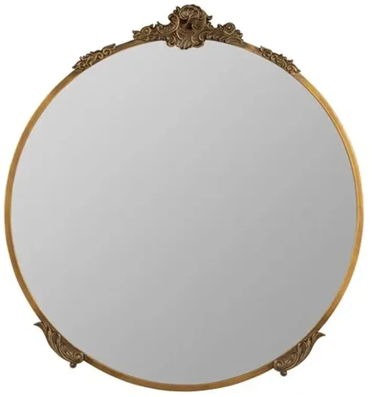 Arabella Round Ornate Wall Mirror - Antique Gold