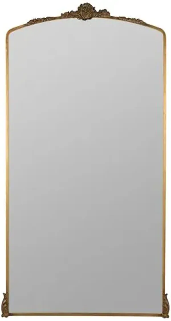 Arabella Ornate Floor Mirror - Antique Gold