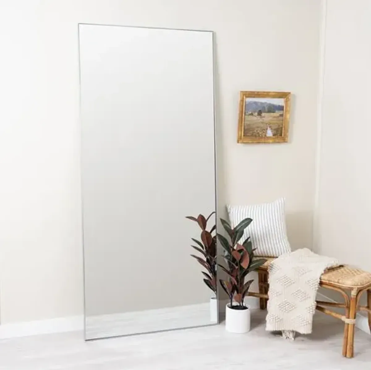 Dallas Floor Mirror - Silver