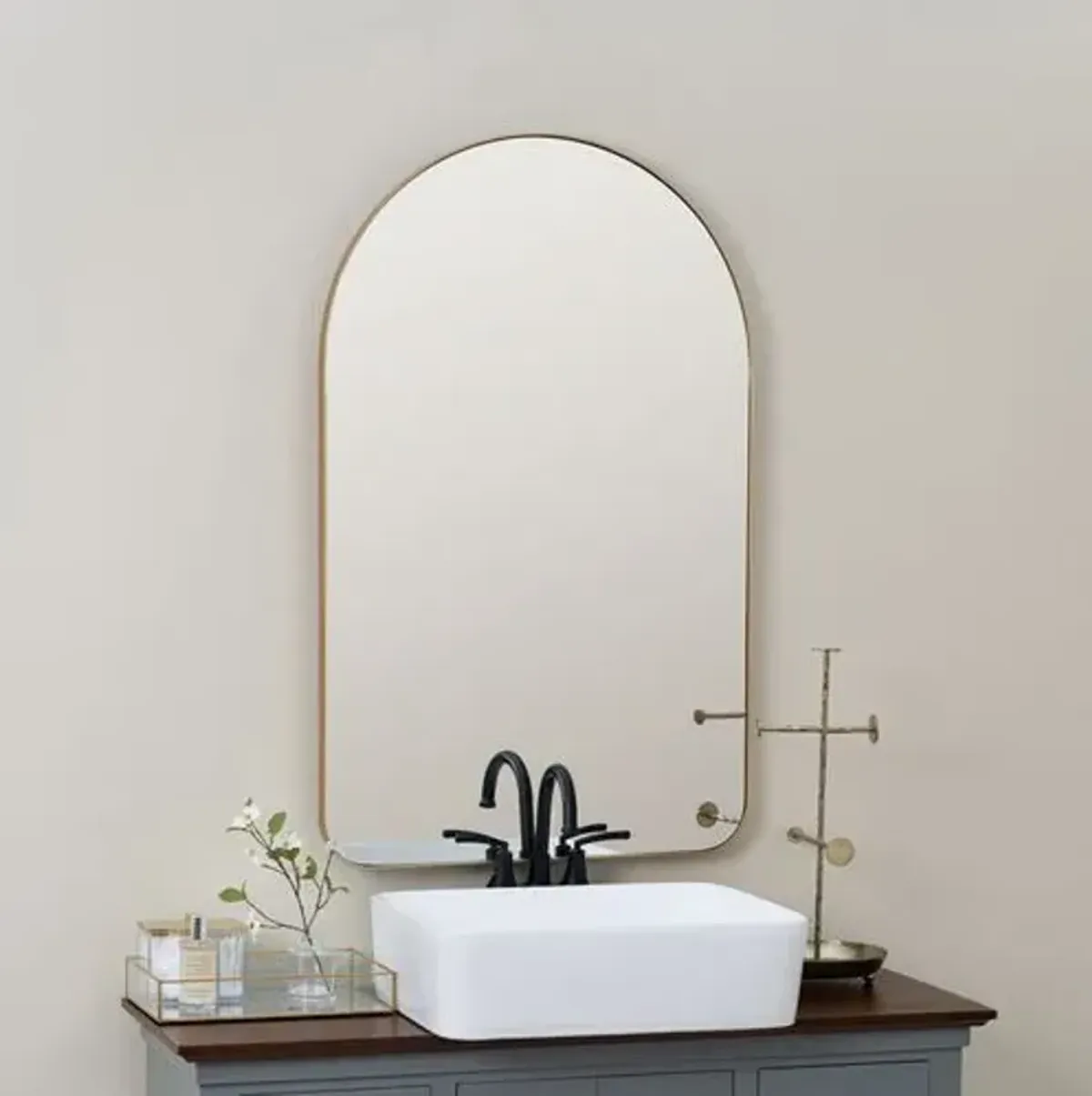 Grayson Arched Wall Mirror - Gold