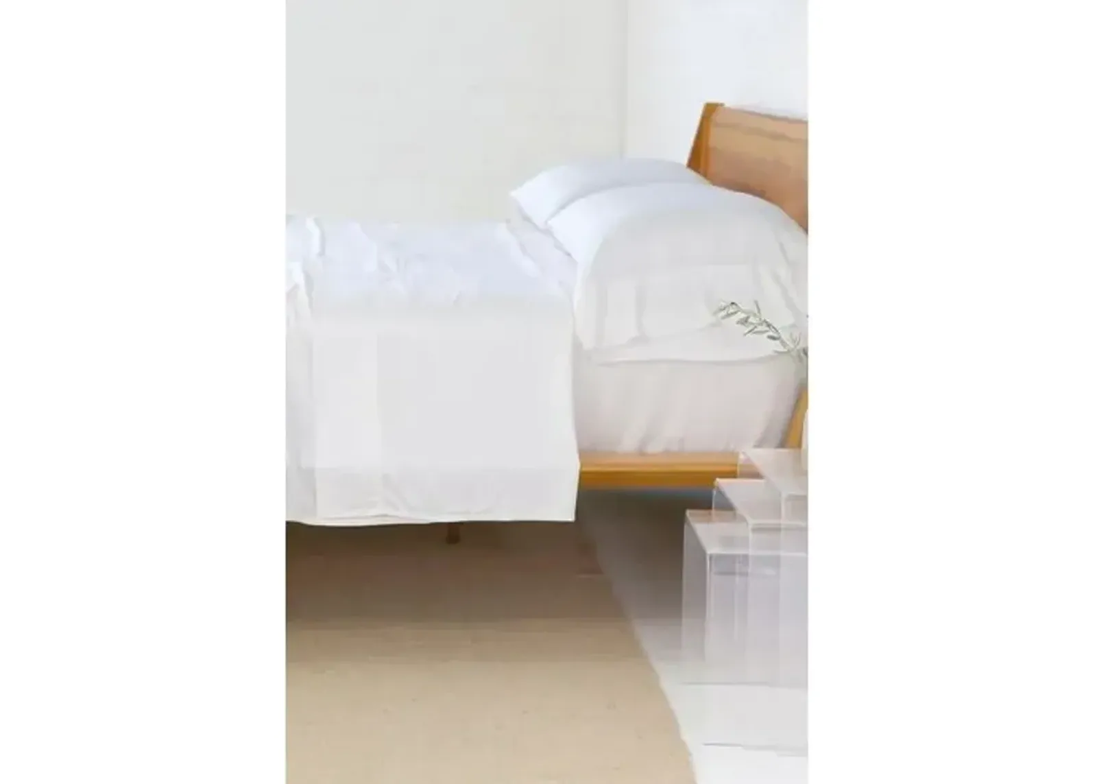 Bamboo Sheet Set - Pom Pom at Home - White, 300 Thread Count, Egyptian Cotton Sateen, Soft and Luxurious