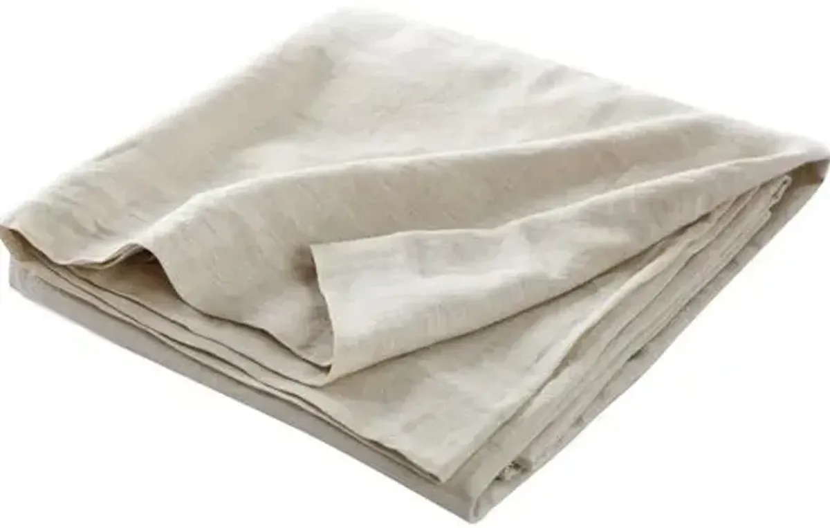 Linen Sheet Set - Pom Pom at Home - White, 300 Thread Count, Egyptian Cotton Sateen, Soft and Luxurious