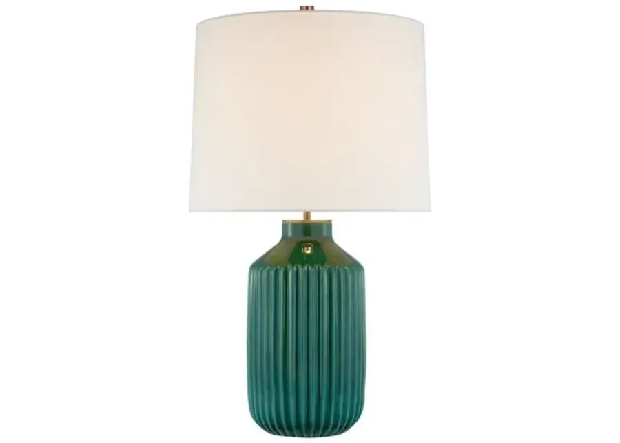 Visual Comfort - Braylen Medium Ribbed Table Lamp - Green