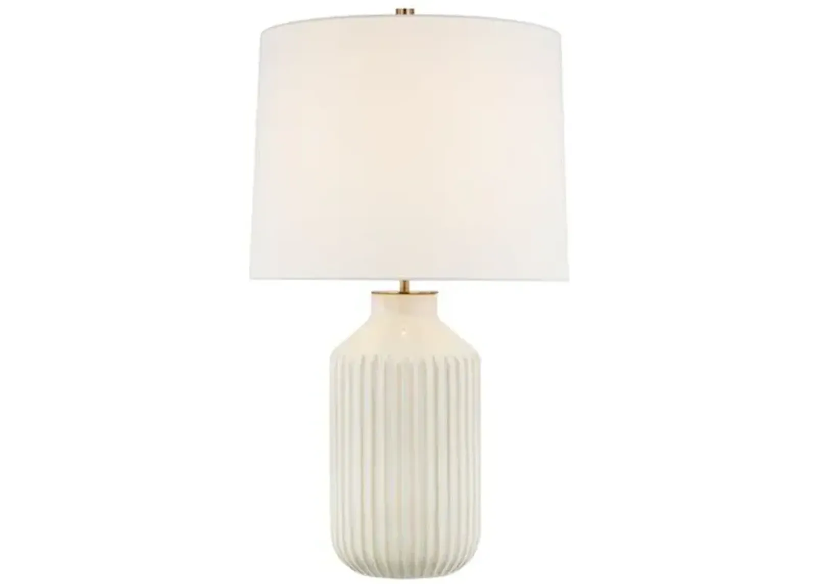 Visual Comfort - Braylen Medium Ribbed Table Lamp - White