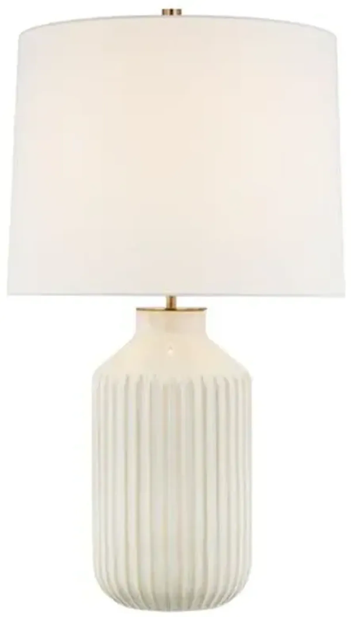 Visual Comfort - Braylen Medium Ribbed Table Lamp - White