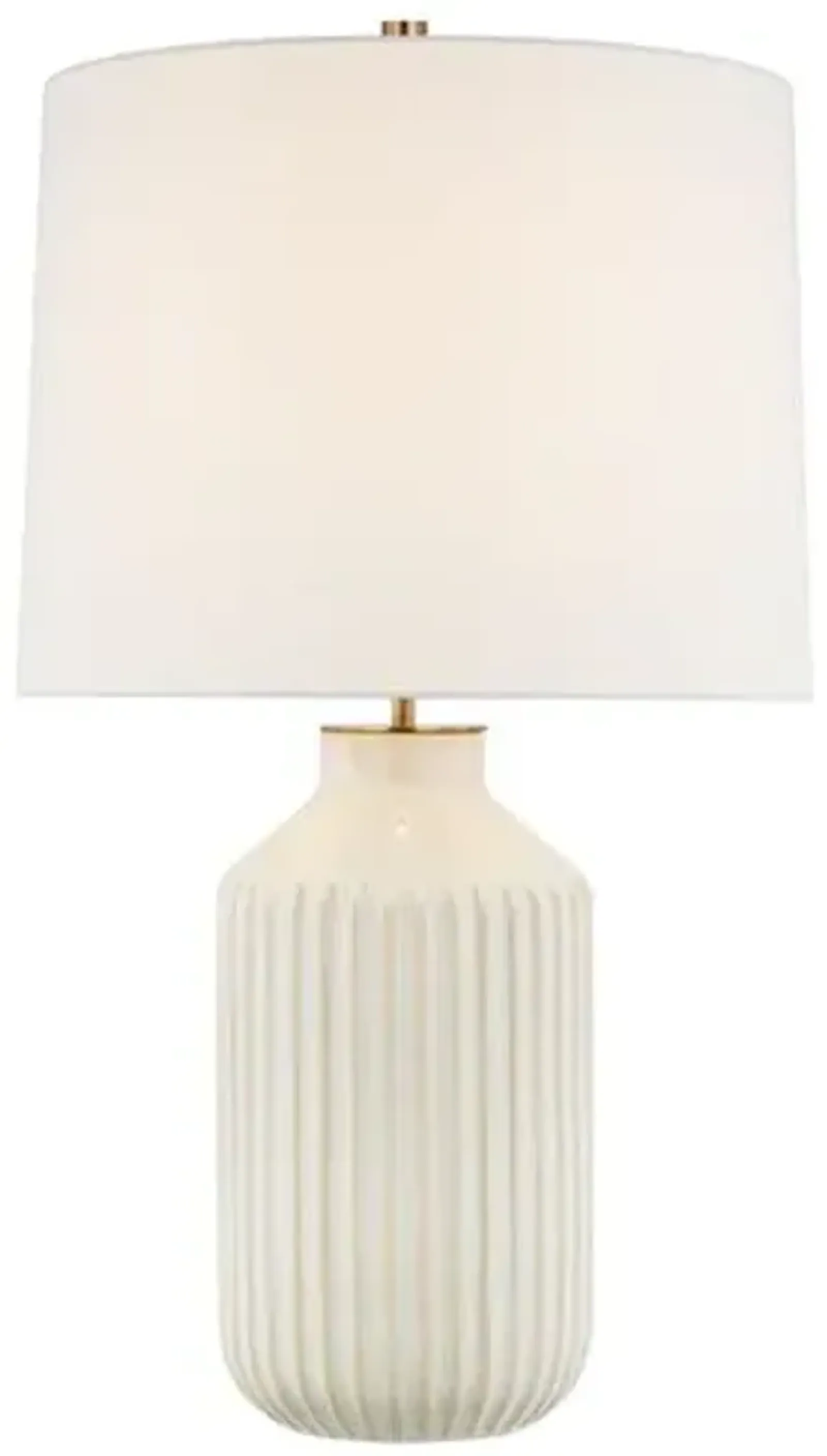 Visual Comfort - Braylen Medium Ribbed Table Lamp - White