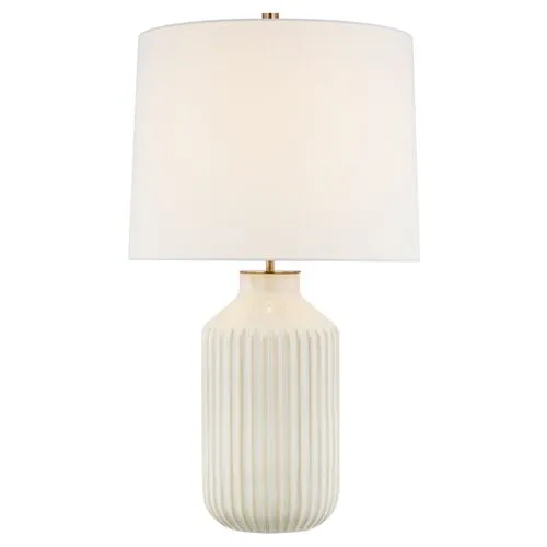 Visual Comfort - Braylen Medium Ribbed Table Lamp - White