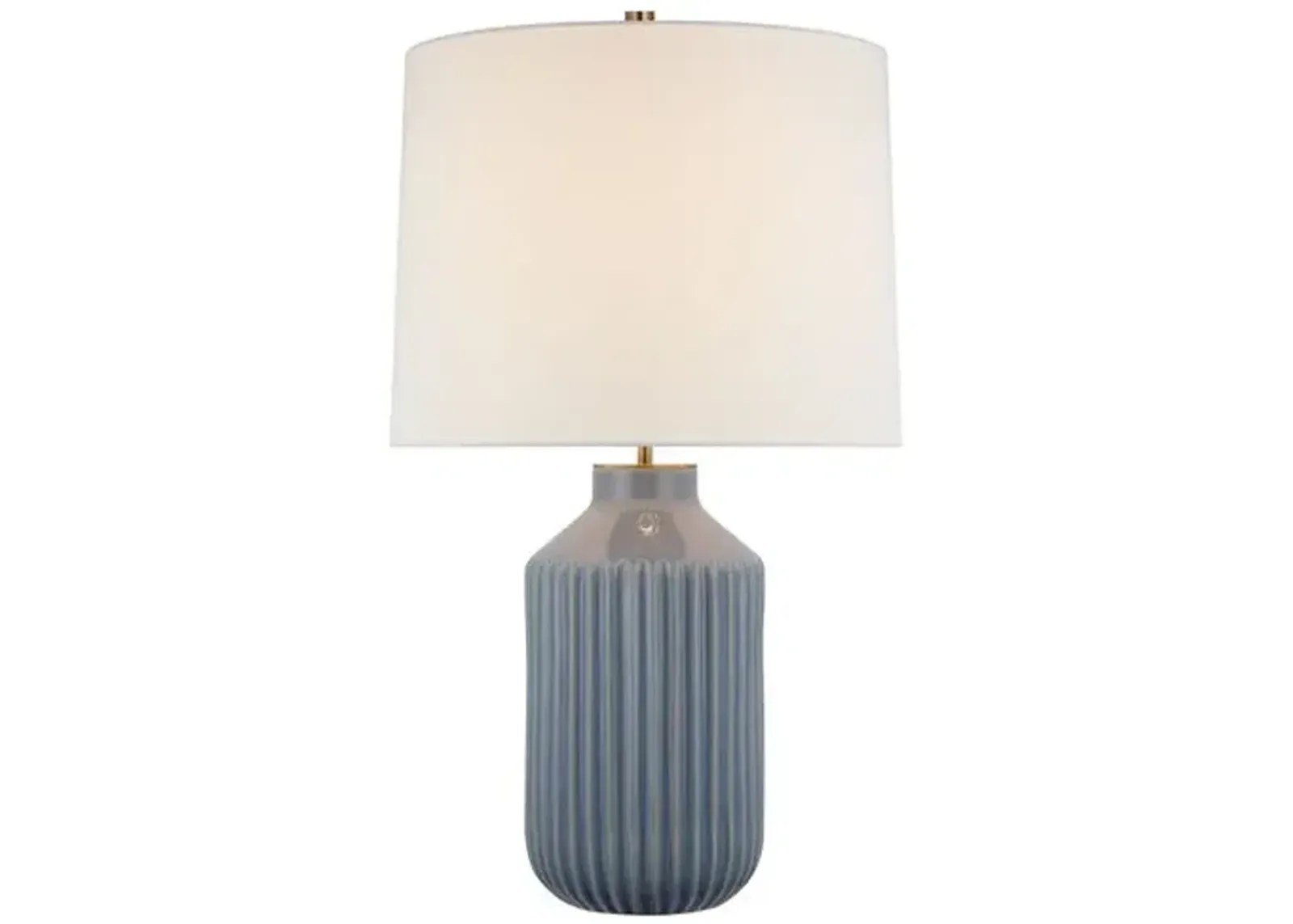 Visual Comfort - Braylen Medium Ribbed Table Lamp - Blue