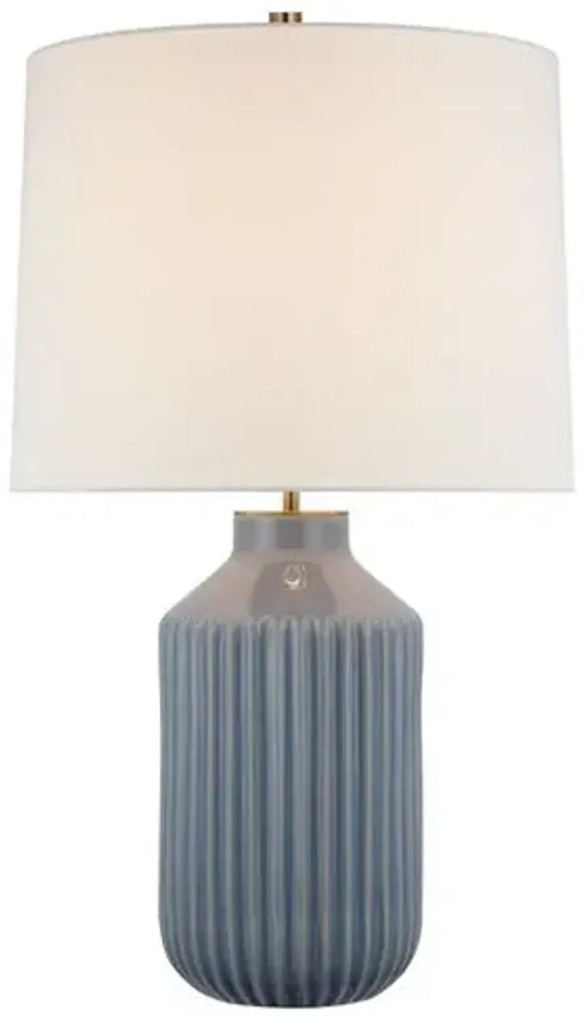 Visual Comfort - Braylen Medium Ribbed Table Lamp - Blue