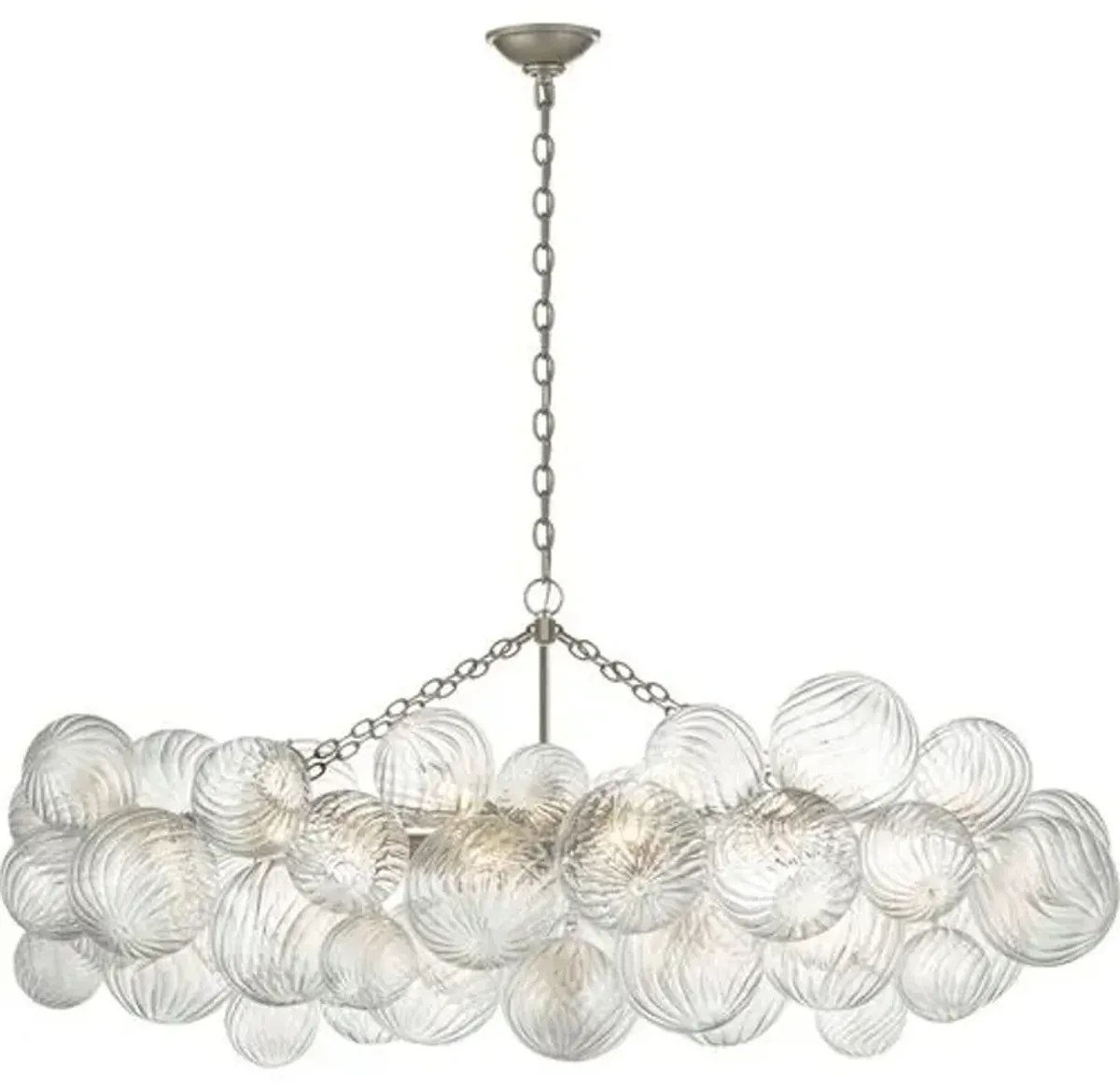 Visual Comfort - Talia Medium Linear Chandelier with Clear Swirled Glass - Silver