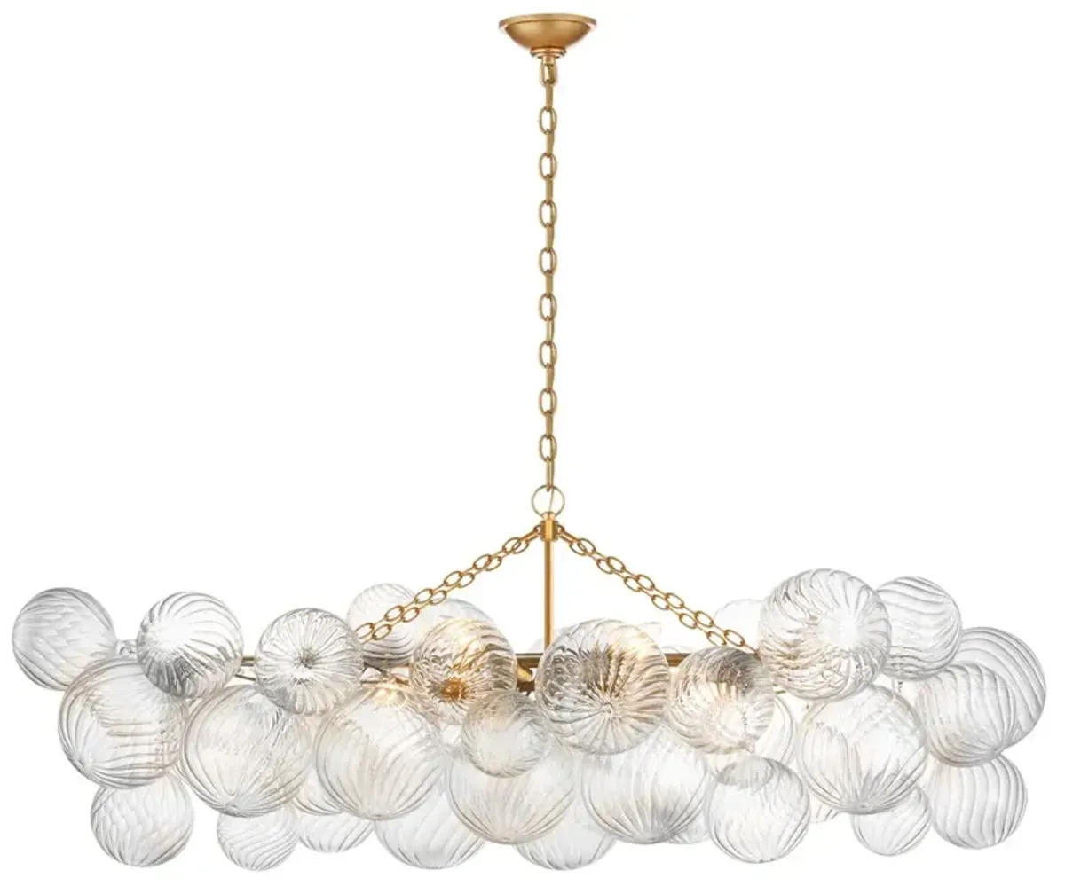 Visual Comfort - Talia Medium Linear Chandelier with Clear Swirled Glass - Gold