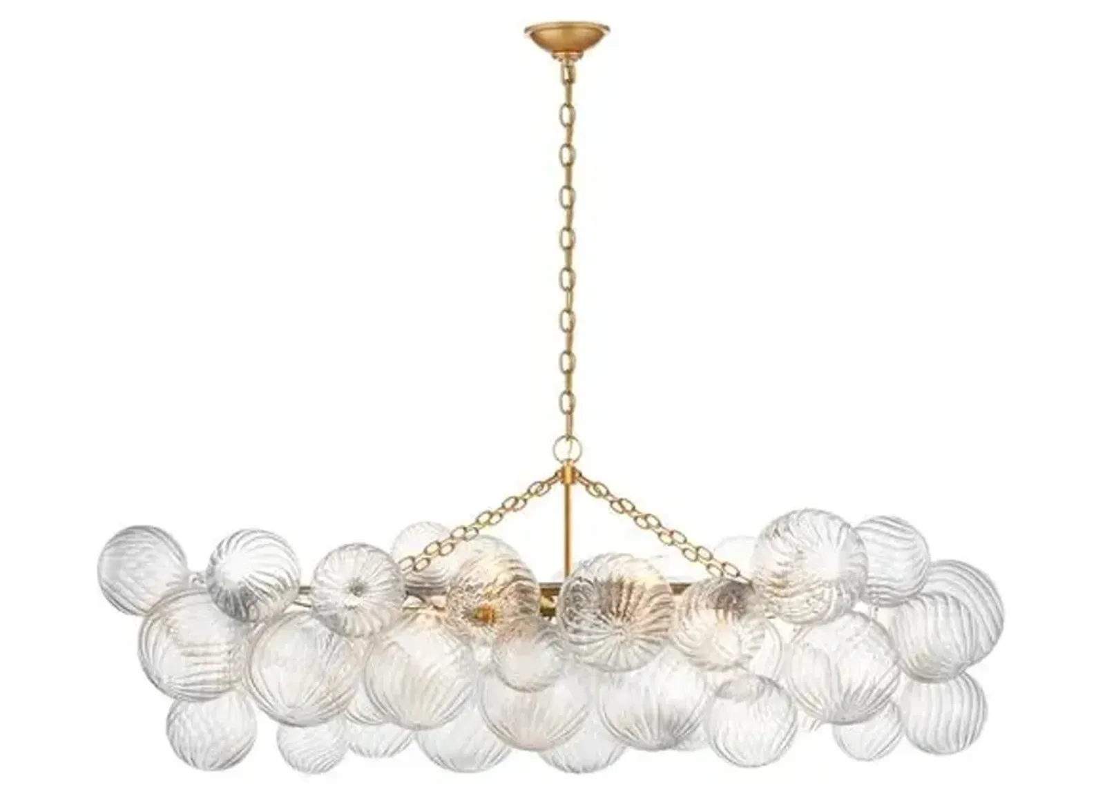 Visual Comfort - Talia Medium Linear Chandelier with Clear Swirled Glass - Gold