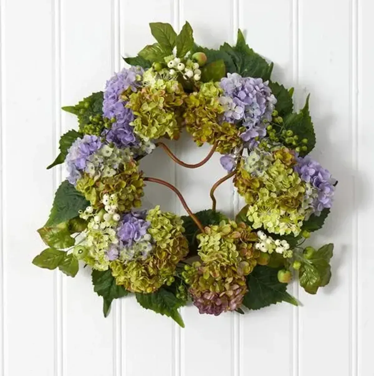 22" Hydrangea Wreath - Purple