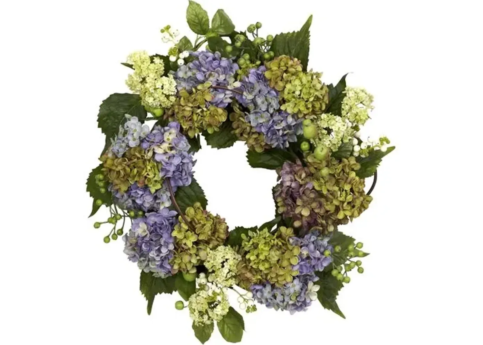 22" Hydrangea Wreath - Purple