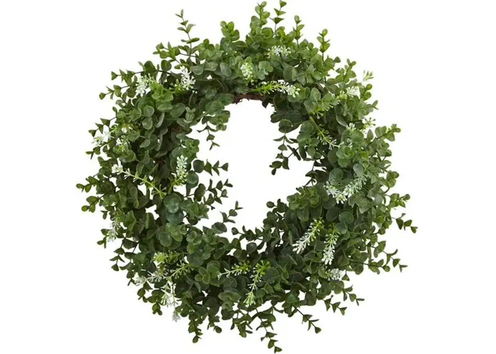 18" Faux Eucalyptus Wreath - Green