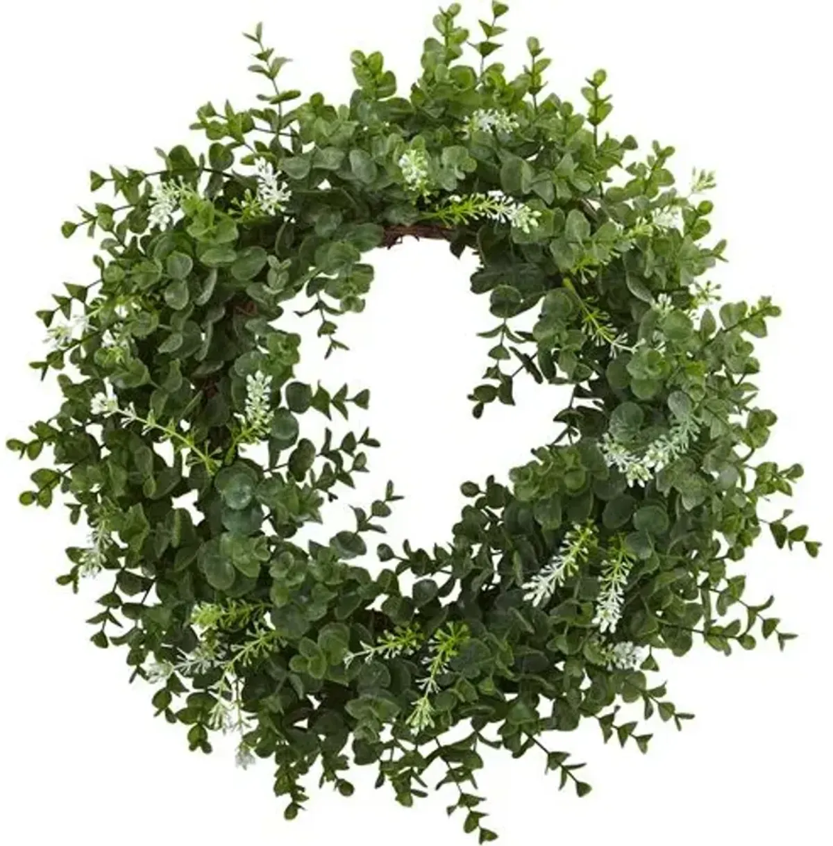 18" Faux Eucalyptus Wreath - Green