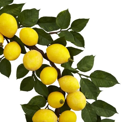 24" Lemon Wreath - Handcrafted - Yellow