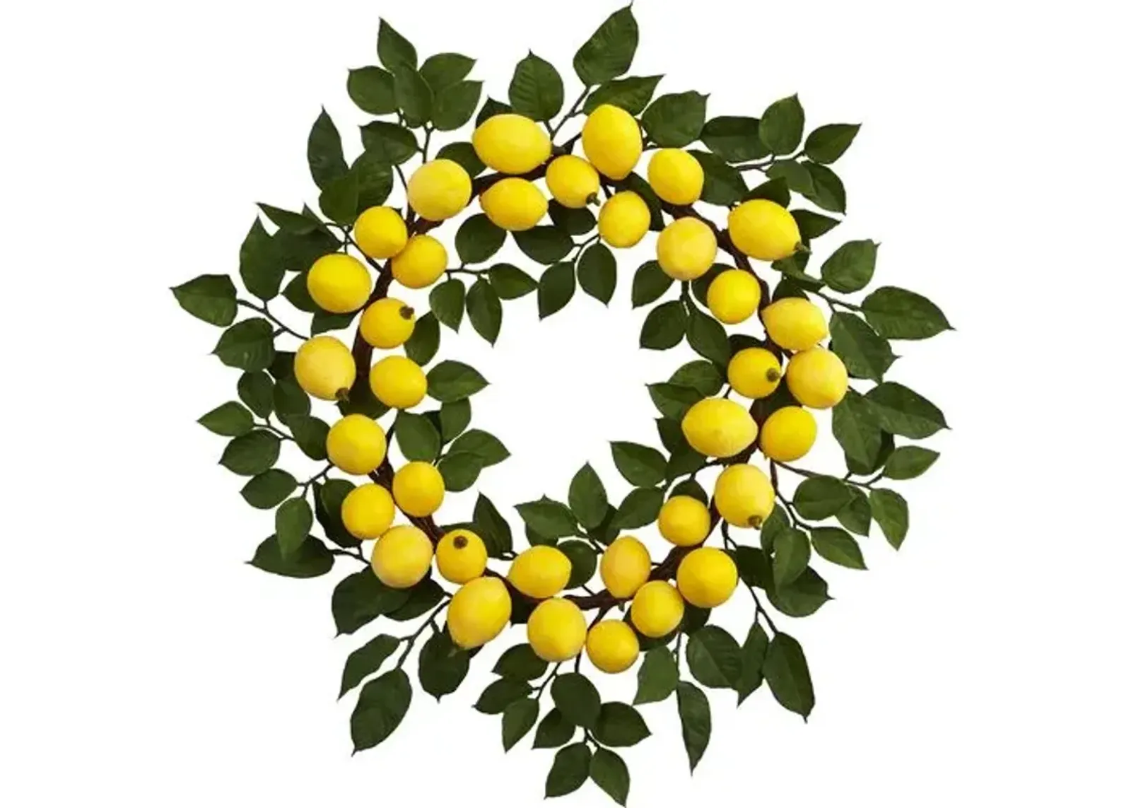 24" Lemon Wreath - Handcrafted - Yellow