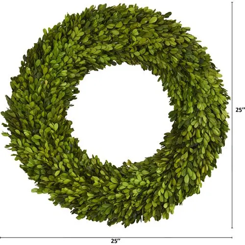 24" Preserved Boxwood Wreath - Green