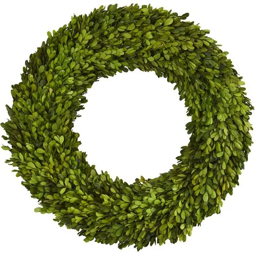 24" Preserved Boxwood Wreath - Green