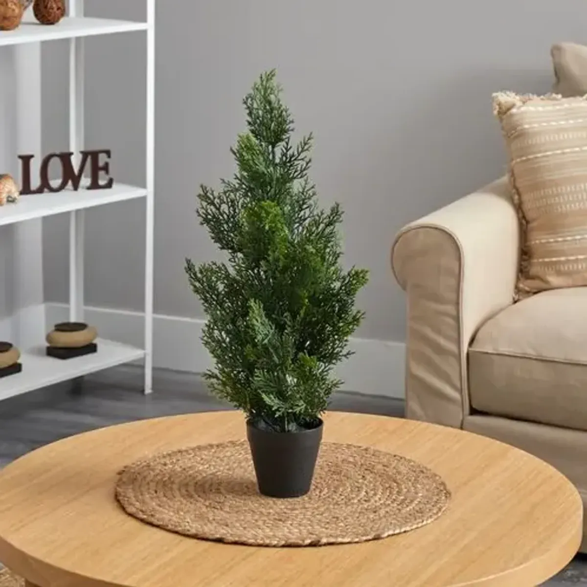 24" Faux Cedar/Pine Tree - Green