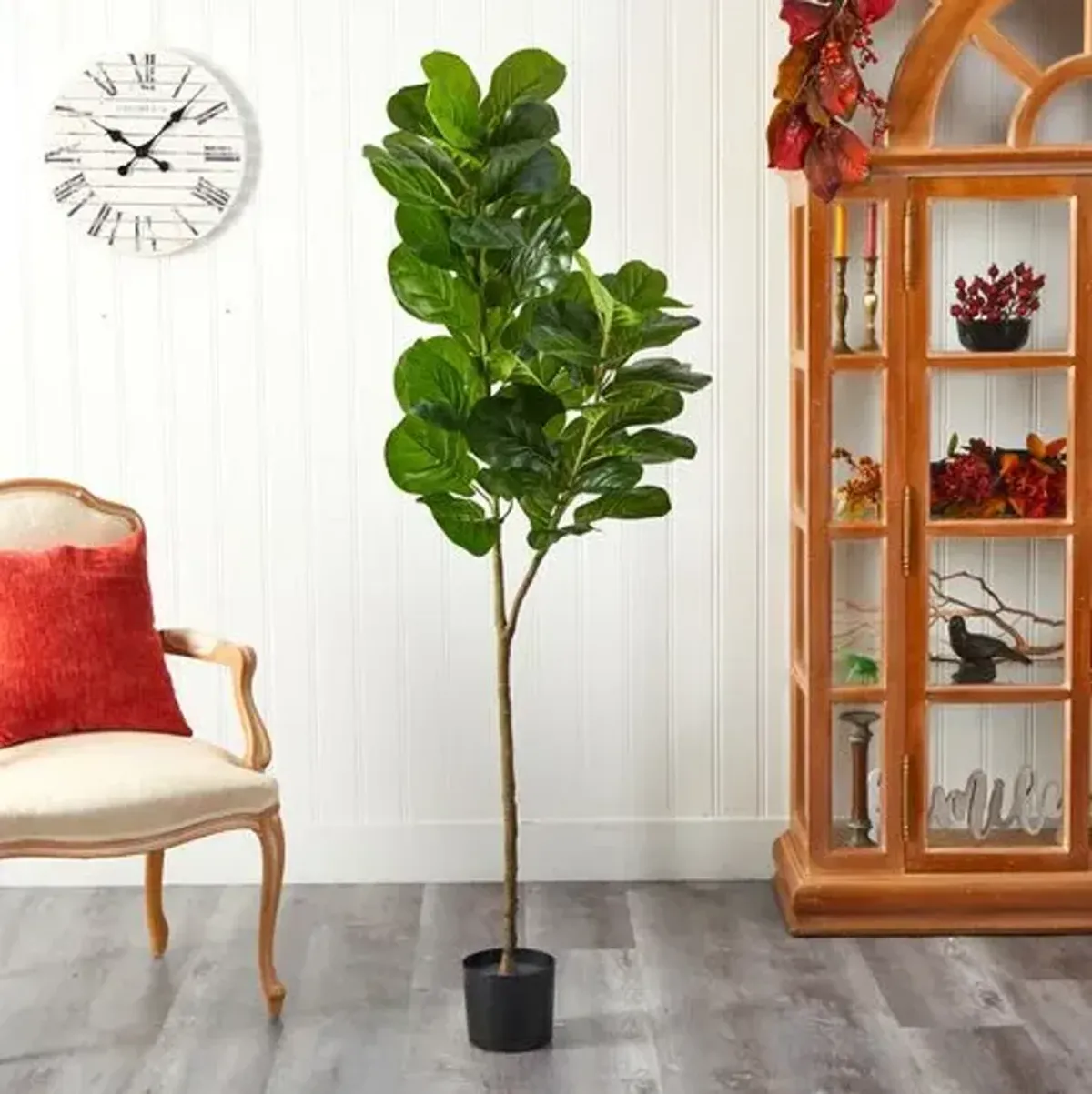 54" Faux Fiddle Leaf Tree - Green