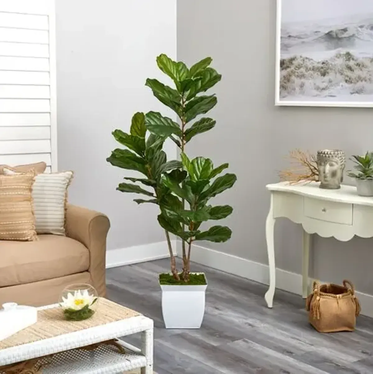 66" Faux Fiddle Leaf Tree - Green