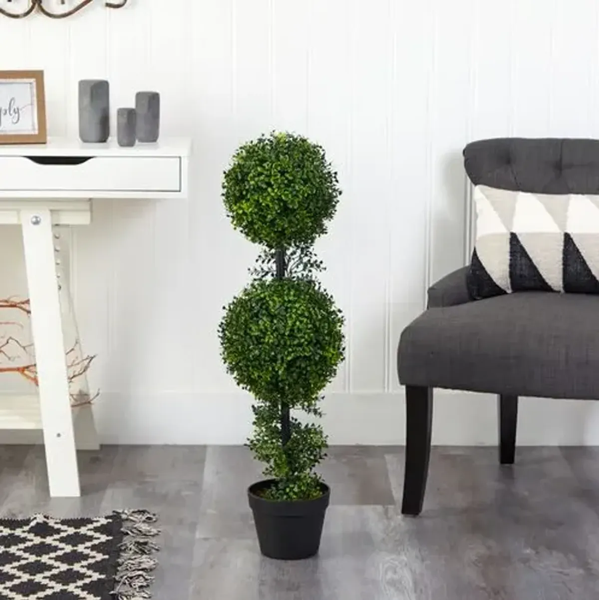 34" Faux Boxwood Tree - Green