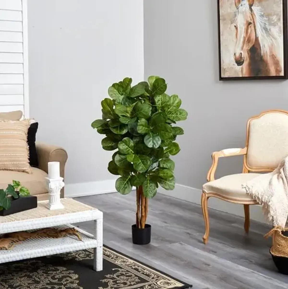 48" Faux Fiddle Leaf Tree - Green