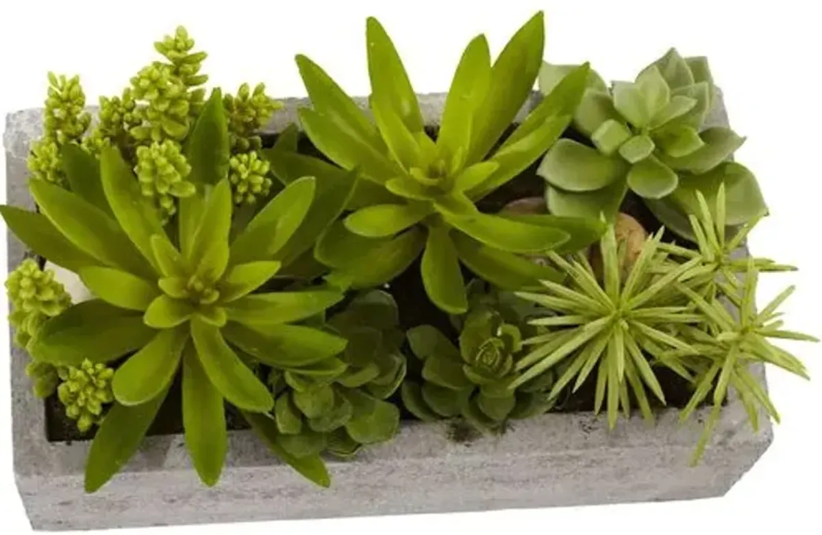 6.5" Faux Succulent Plant - Green