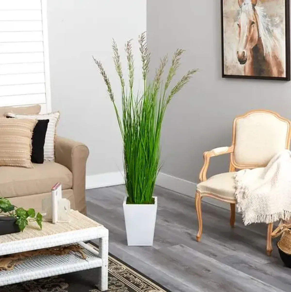 64" Faux Wheat/Grass Plant - Green